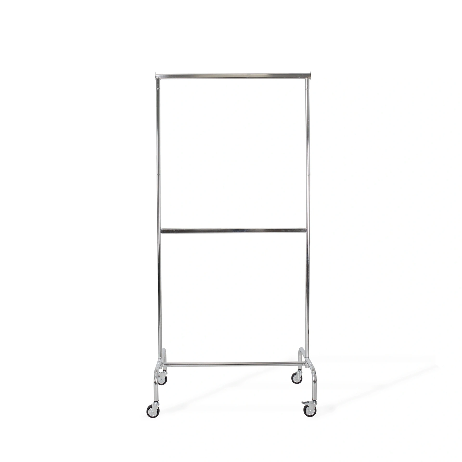 BINK - Rolling garment rack with wheels and adjustable middle bar, 100cm, chrome