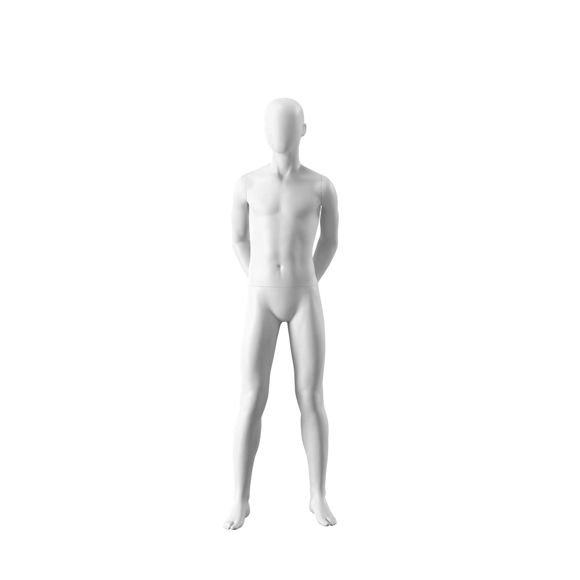 Maniquí infantil abstracto blanco, con cabeza abstracta, chico de 14 años, en blanco, postura CM318
