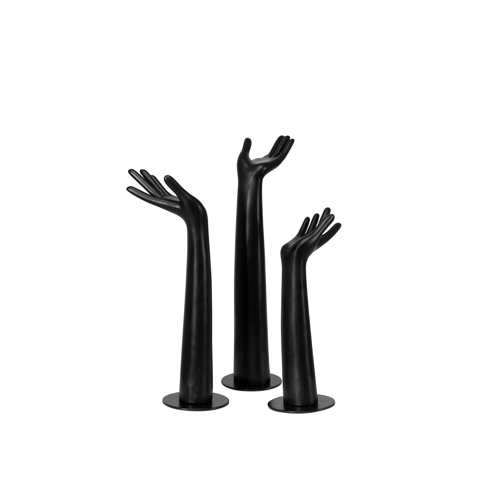 BINK - Set van 3 dameshand displays, zwart met zwarte sokkel