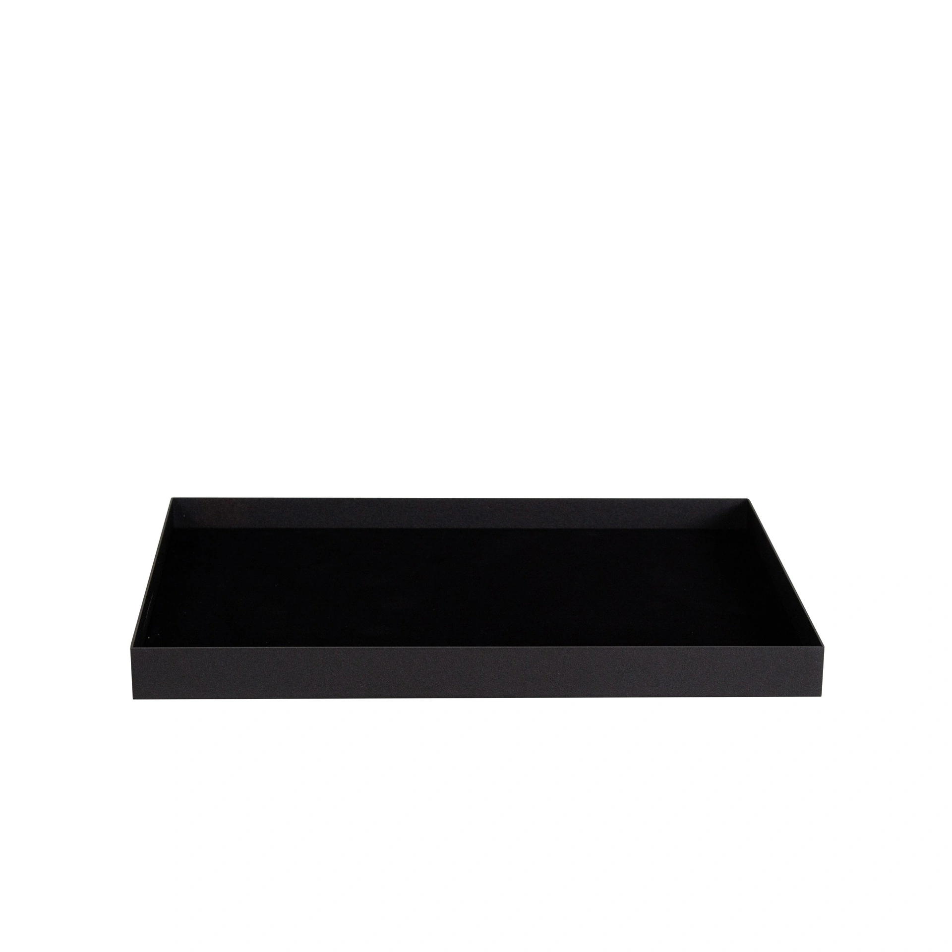 BINK - Plateau de présentation pour chemises, métal noir, revêtement en velours noir, 35 x 24 cm