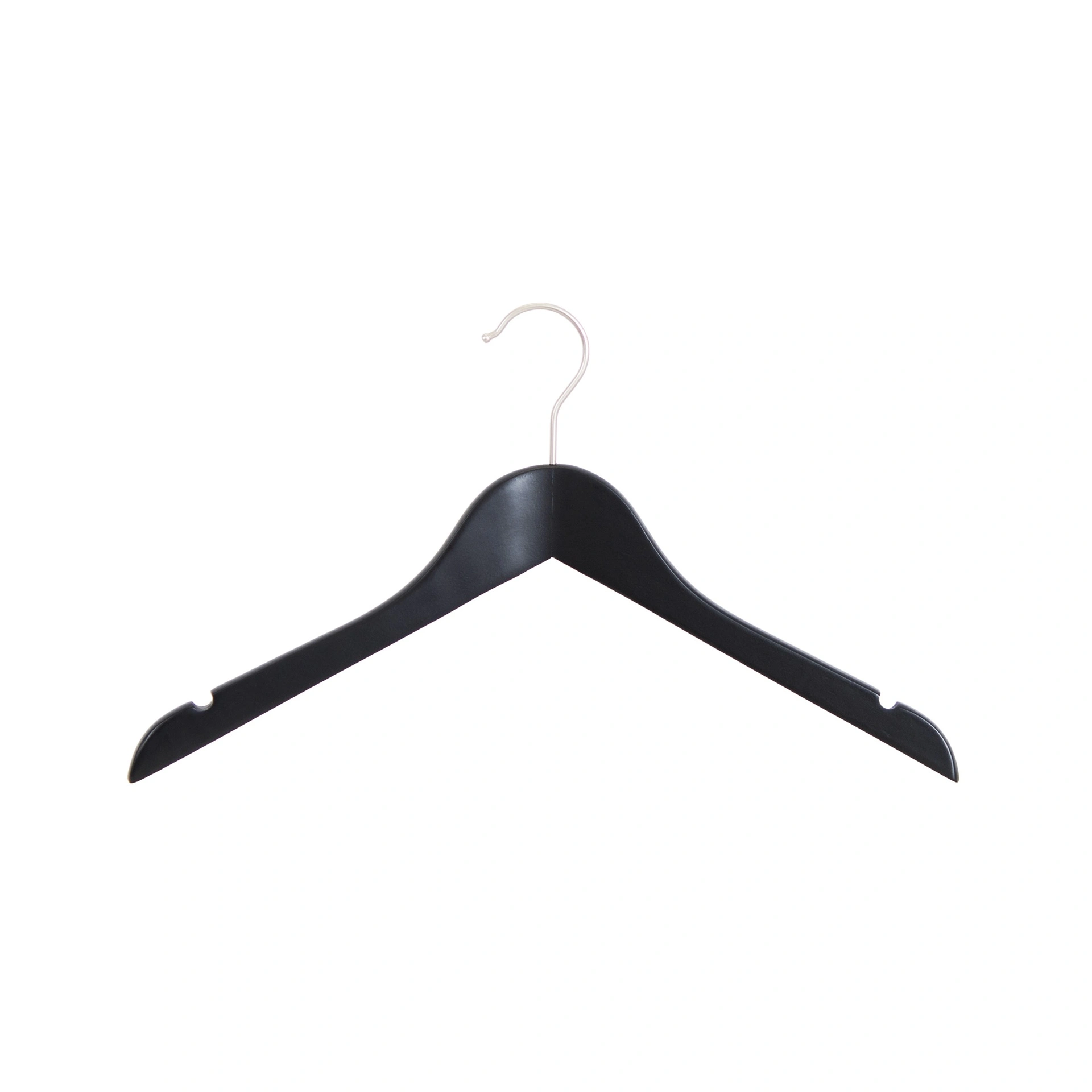 BINK - Schwarzer Kleiderbügel, Breite 38 cm, Lotusholz, Nickelhaken – 100 Stück pro Karton