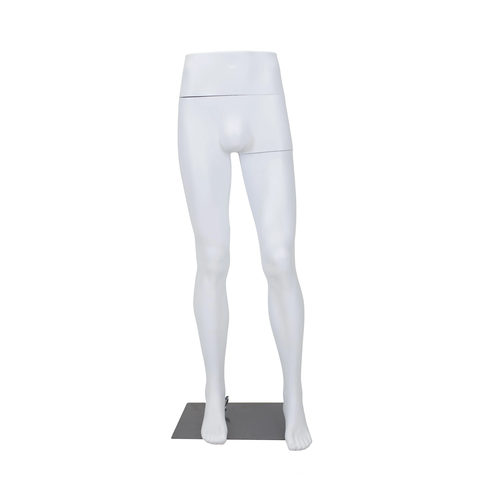 Présentoir pantalon blanc pour homme, plastique, socle en métal et pin de mollet