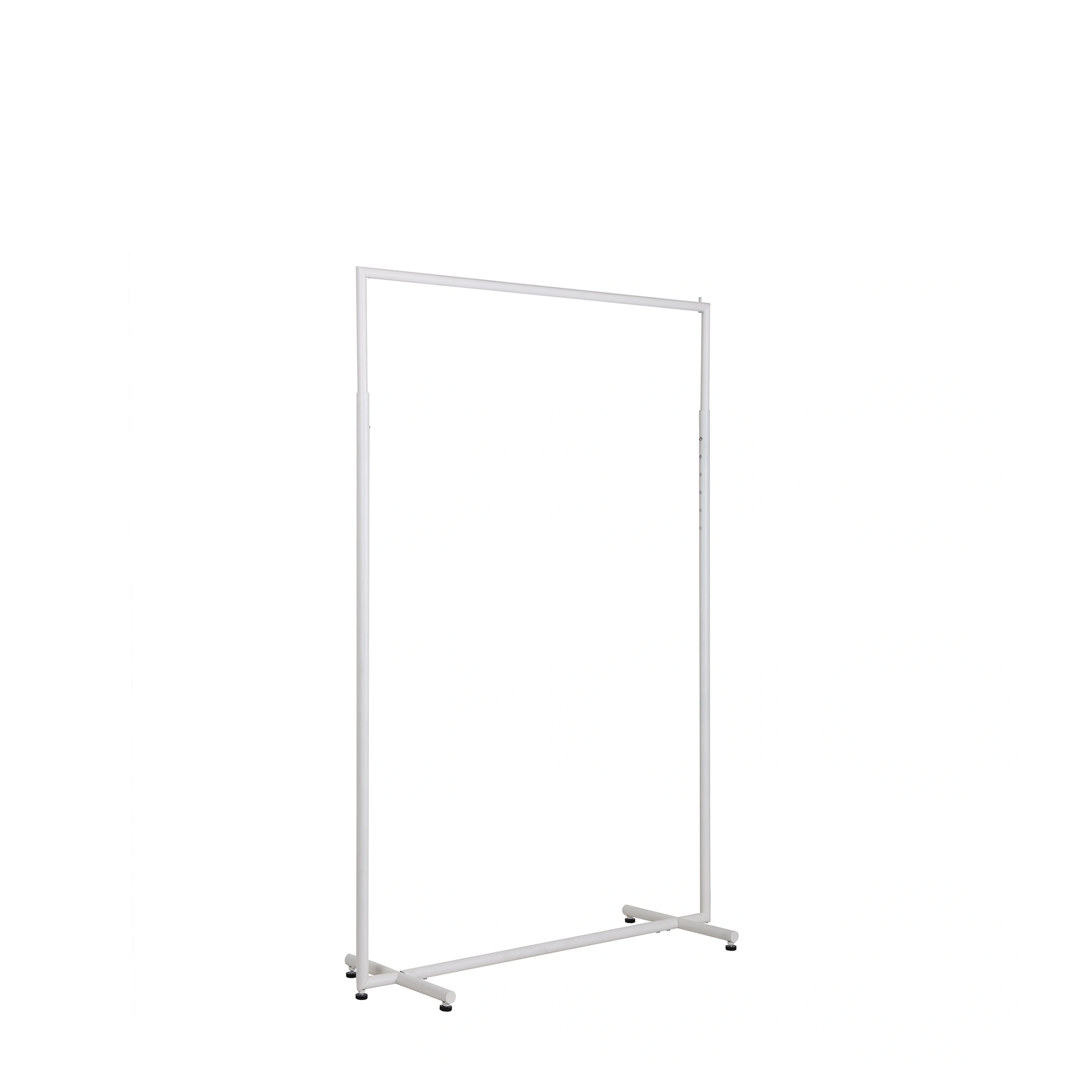 Adjustable clothing rack, round metal tubes, width 120cm, white matt
