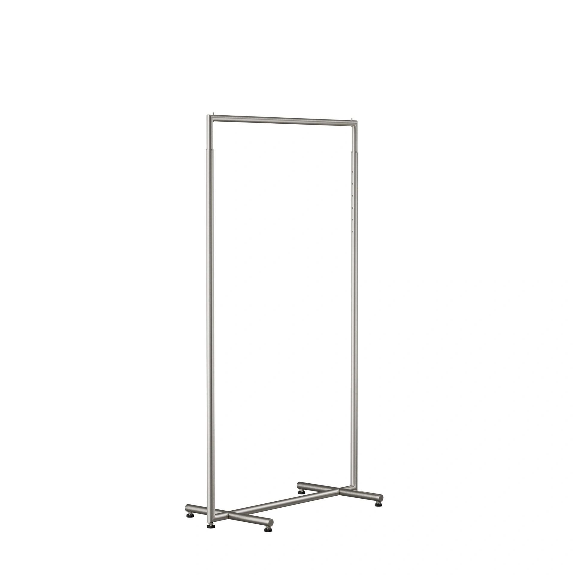 BINK - Verstelbaar kledingrek met ronde buizen, 90cm breed, geborsteld staal