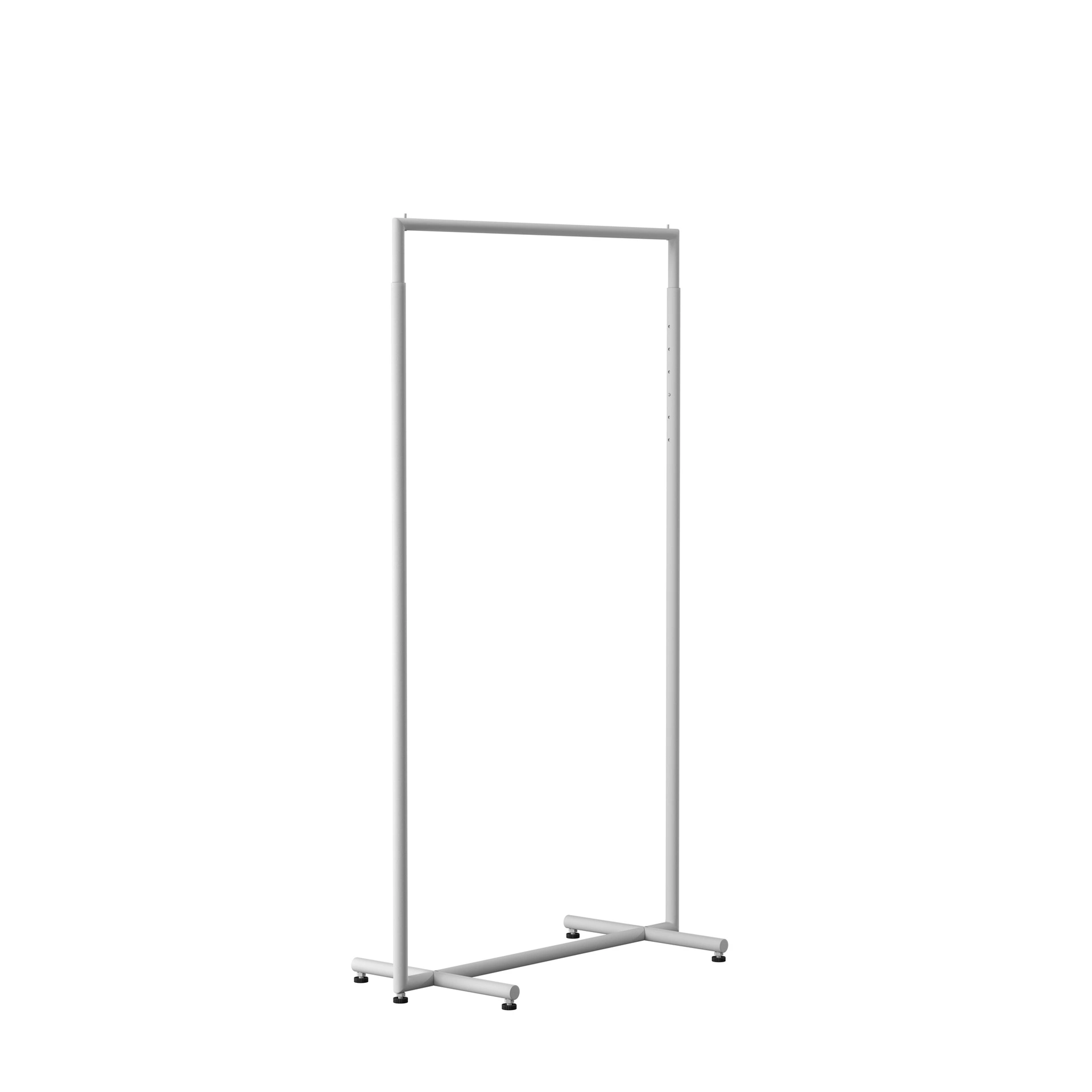 BINK - Adjustable clothing rack, round metal tubes, width 90cm, white matt