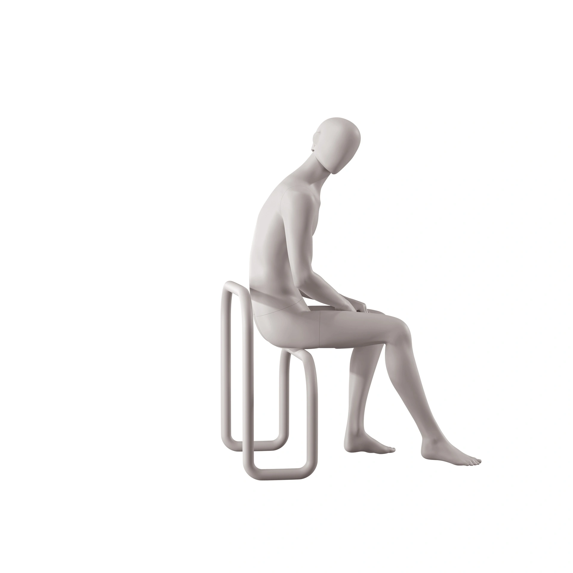 Mannequin homme, collection NXT - gen Z, couleur gris clair, pose assise 024