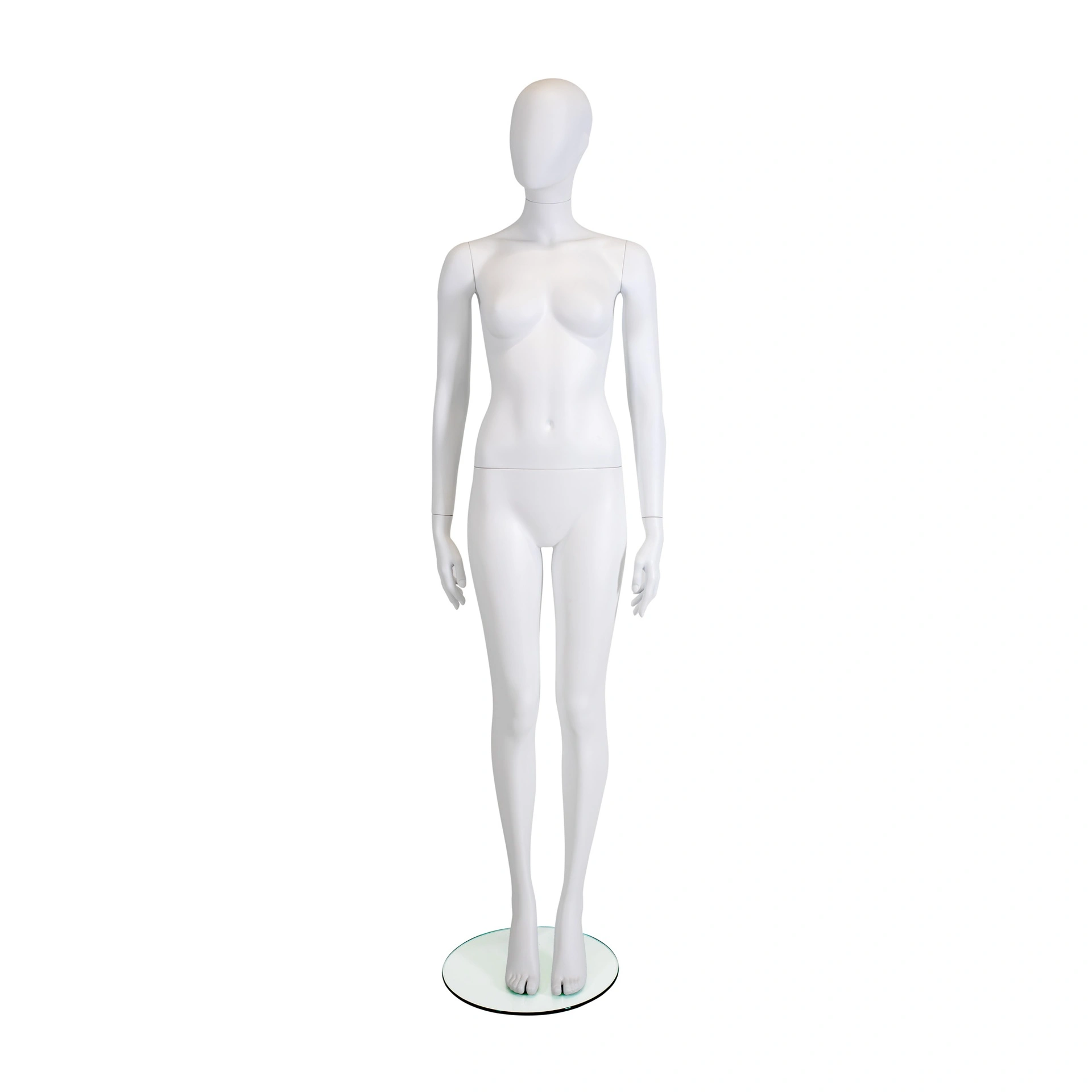 BINK - Mannequin femme blanc, plastique, socle en verre et pin de mollet