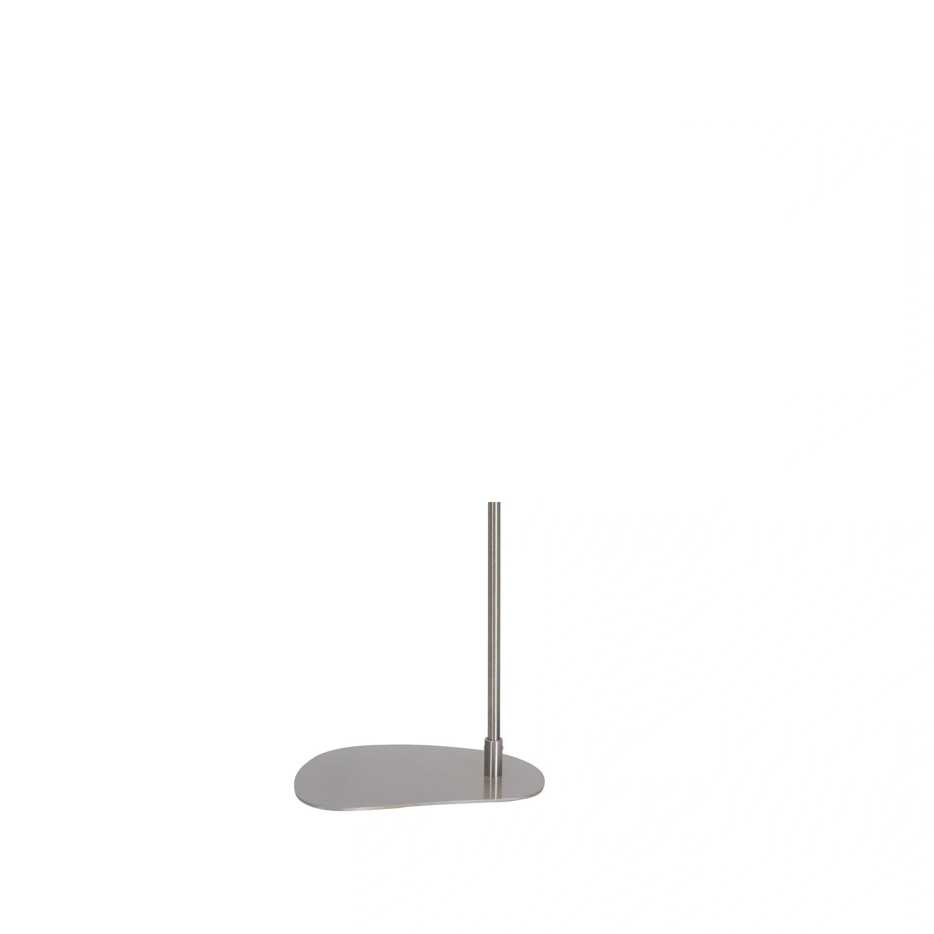 BINK - Support de buste avec connexion hors centre, 55 cm, plate-forme organique en forme de pierre, acier inoxydable brossé 